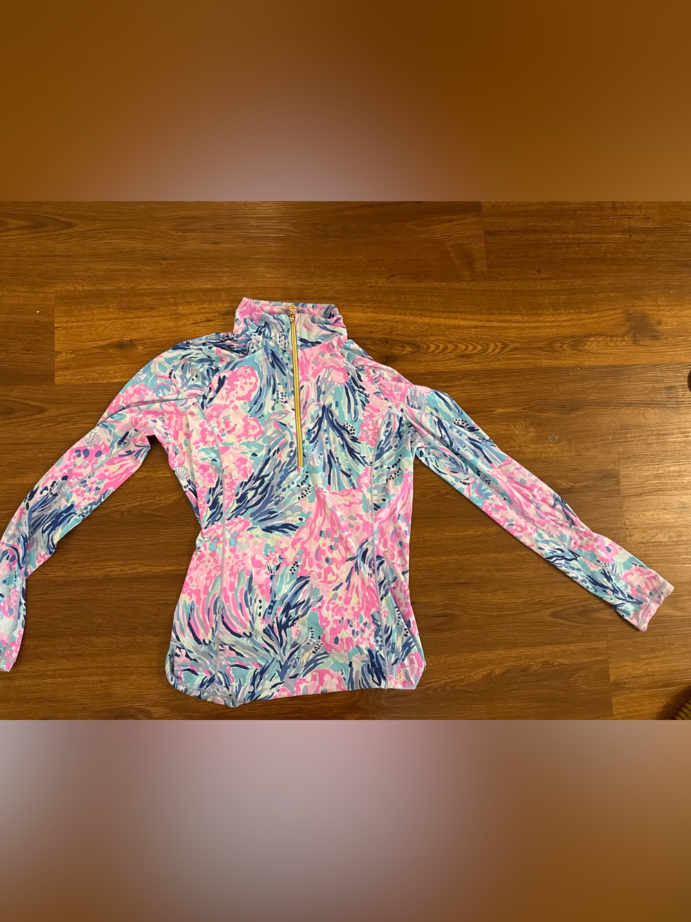 Lill Pulitzer Pink & Blue Floral Long-Sleeve One-Piece Rash Guard